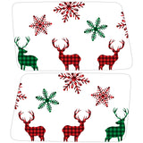 RED AND GREEN DEERS AND SNOWFLAKES QUARTER WINDOW DRIVER & PASSENGER DECALS
