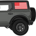 RED AND WHITE AMERICAN FLAG QUARTER WINDOW DECAL FITS 2021+ FORD BRONCO 4 DOOR HARD TOP