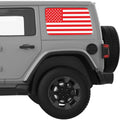 RED AND WHITE AMERICAN FLAG QUARTER WINDOW DECAL FITS 2018+ JEEP WRANGLER 4 DOOR HARD TOP JLU