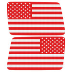 RED AND WHITE AMERICAN FLAG QUARTER WINDOW DRIVER & PASSENGER DECALS