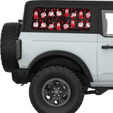 RED CHRISTMAS GNOME AND A CAT QUARTER WINDOW DECAL FITS 2021+ FORD BRONCO 2 DOOR HARD TOP