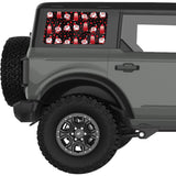 RED CHRISTMAS GNOME AND A CAT QUARTER WINDOW DECAL FITS 2021+ FORD BRONCO 4 DOOR HARD TOP