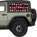 RED CHRISTMAS GNOME AND A CAT QUARTER WINDOW DECAL FITS 2018+ JEEP WRANGLER 2 DOOR HARD TOP JL