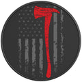 RED LINE FLAG BLACK CARBON FIBER TIRE COVER