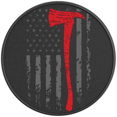 RED LINE FLAG BLACK CARBON FIBER TIRE COVER