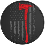 RED LINE FLAG BLACK TIRE COVER