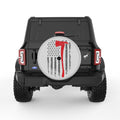 RED LINE FLAG SILVER CARBON FIBER TIRE COVER