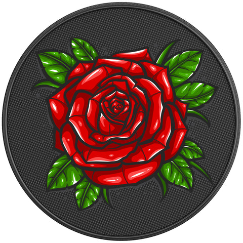 RED PAINTED ROSE PEARL  WHITE CARBON FIBER TIRE COVER