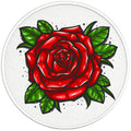 RED PAINTED ROSE BLACK TIRE COVER