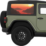 RED RIVER FORESTY MOUNTAINS QUARTER WINDOW DECAL FITS 2011-2018 JEEP WRANGLER 2 DOOR HARD TOP JK