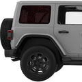 RED TOPOGRAPHIC MAP QUARTER WINDOW DECAL FITS 2011-2018 JEEP WRANGLER 4 DOOR HARD TOP JKU