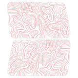 RED TOPOGRAPHIC MAP QUARTER WINDOW DRIVER & PASSENGER DECALS