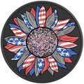 RED WHITE BLUE SUNFLOWER BLACK CARBON FIBER TIRE COVER