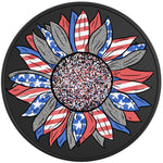 RED WHITE BLUE SUNFLOWER BLACK TIRE COVER