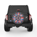 RED WHITE BLUE SUNFLOWER BLACK CARBON FIBER TIRE COVER