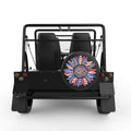 RED WHITE BLUE SUNFLOWER BLACK CARBON FIBER TIRE COVER FOR MOKE