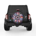 RED WHITE BLUE SUNFLOWER BLACK TIRE COVER