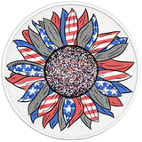 RED WHITE BLUE SUNFLOWER PEARL  WHITE CARBON FIBER TIRE COVER