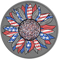 RED WHITE BLUE SUNFLOWER SILVER CARBON FIBER TIRE COVER
