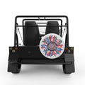 RED WHITE BLUE SUNFLOWER WHITE CARBON FIBER TIRE COVER FOR MOKE