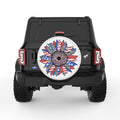 RED WHITE BLUE SUNFLOWER WHITE TIRE COVER
