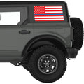 RED WHITE WITH BLUE LINE AMERICAN FLAG QUARTER WINDOW DECAL FITS 2021+ FORD BRONCO 4 DOOR HARD TOP