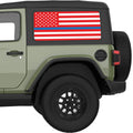 RED WHITE WITH BLUE LINE AMERICAN FLAG QUARTER WINDOW DECAL FITS 2018+ JEEP WRANGLER 2 DOOR HARD TOP JL