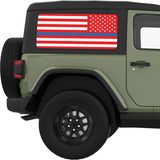 RED WHITE WITH BLUE LINE AMERICAN FLAG QUARTER WINDOW DECAL FITS 2011-2018 JEEP WRANGLER 2 DOOR HARD TOP JK