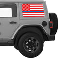 RED WHITE WITH BLUE LINE AMERICAN FLAG QUARTER WINDOW DECAL FITS 2018+ JEEP WRANGLER 4 DOOR HARD TOP JLU