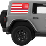 RED WHITE WITH BLUE LINE AMERICAN FLAG QUARTER WINDOW DECAL FITS 2011-2018 JEEP WRANGLER 4 DOOR HARD TOP JKU