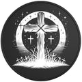 RELIGIOUS CROSS BLACK TIRE COVER