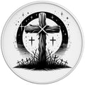 RELIGIOUS CROSS WHITE TIRE COVER