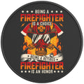 RETIRED FIREFIGHTER PEARL  WHITE CARBON FIBER TIRE COVER