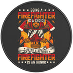 RETIRED FIREFIGHTER BLACK CARBON FIBER TIRE COVER