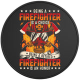 RETIRED FIREFIGHTER BLACK TIRE COVER