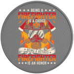 RETIRED FIREFIGHTER SILVER CARBON FIBER TIRE COVER