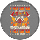 RETIRED FIREFIGHTER SILVER CARBON FIBER TIRE COVER