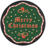 RETRO MERRY CHRISTMAS BLACK TIRE COVER