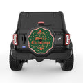 RETRO MERRY CHRISTMAS BLACK CARBON FIBER TIRE COVER
