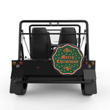 RETRO MERRY CHRISTMAS BLACK CARBON FIBER TIRE COVER FOR MOKE