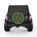 RETRO MERRY CHRISTMAS BLACK TIRE COVER