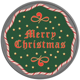 RETRO MERRY CHRISTMAS SILVER CARBON FIBER TIRE COVER