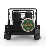 RETRO MERRY CHRISTMAS SILVER CARBON FIBER TIRE COVER FOR MOKE