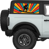 RETRO SURFER SUN QUARTER WINDOW DECAL FITS 2021+ FORD BRONCO 2 DOOR HARD TOP