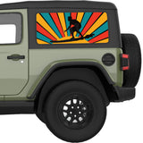 RETRO SURFER SUN QUARTER WINDOW DECAL FITS 2018+ JEEP WRANGLER 2 DOOR HARD TOP JL
