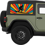 RETRO SURFER SUN QUARTER WINDOW DECAL FITS 2011-2018 JEEP WRANGLER 2 DOOR HARD TOP JK