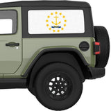 RHODE ISLAND STATE FLAG QUARTER WINDOW DECAL FITS 2018+ JEEP WRANGLER 2 DOOR HARD TOP JL