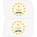 RHODE ISLAND STATE FLAG QUARTER WINDOW DRIVER & PASSENGER DECALS