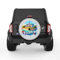 RHODE ISLAND SILVER CARBON FIBER TIRE COVER