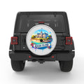 RHODE ISLAND SILVER CARBON FIBER TIRE COVER